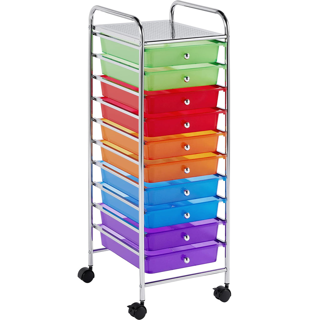 10 Drawer Rolling Cart with Locking Wheels Q8963