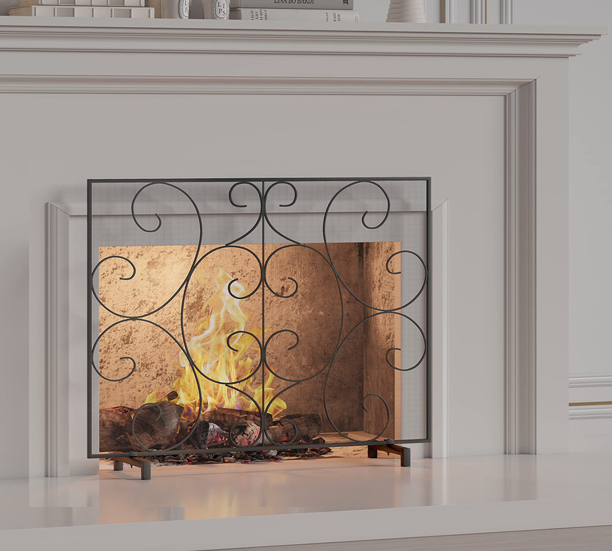 Handcrafted Metal Mesh Fireplace Screen S9735