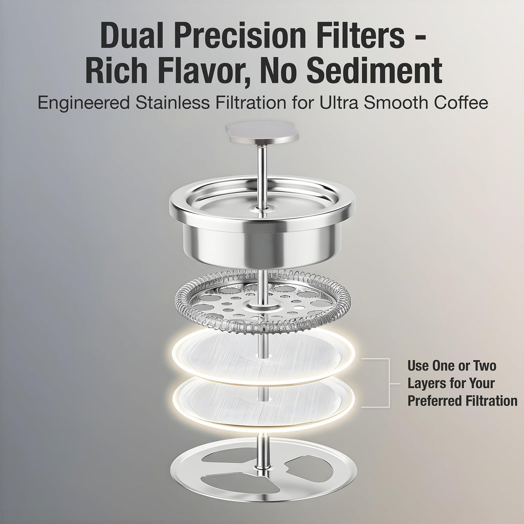 12 oz Double Wall Insulated Travel French Press Coffee Maker Set J868399