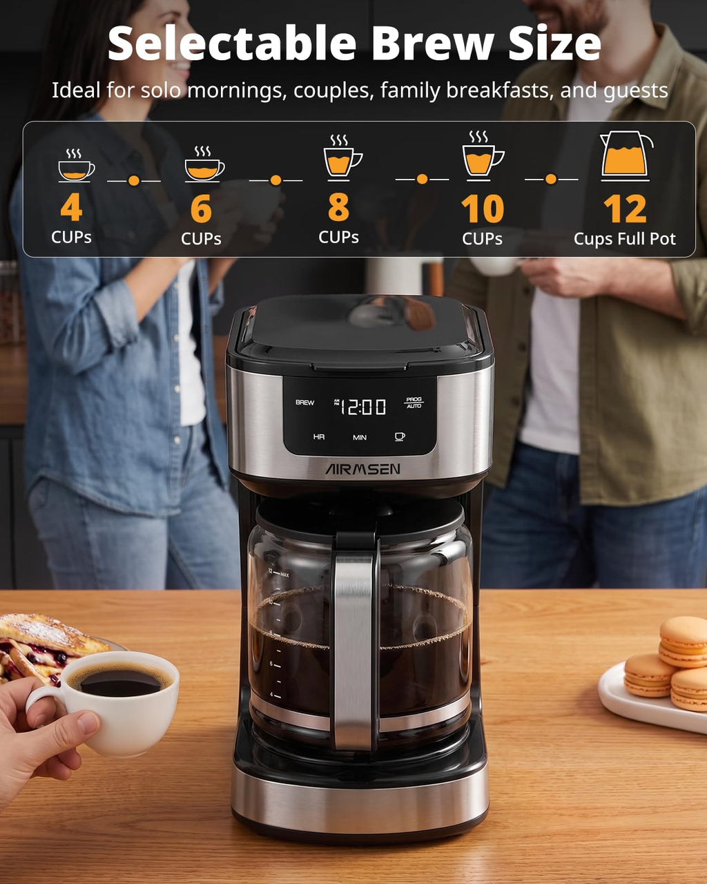 12-Cup Programmable Drip Coffee Maker D495
