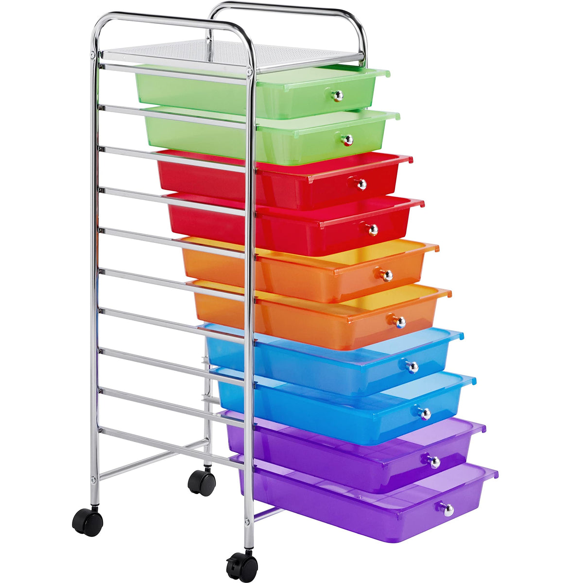 10 Drawer Rolling Cart with Locking Wheels Q8963