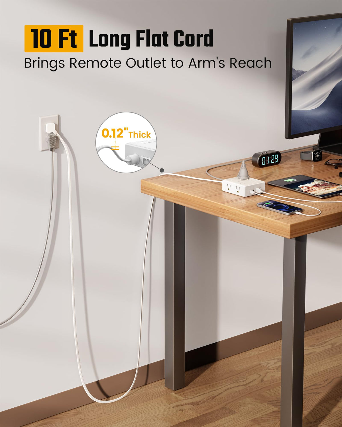 Flat Plug Surge Protector Power Strip M66765
