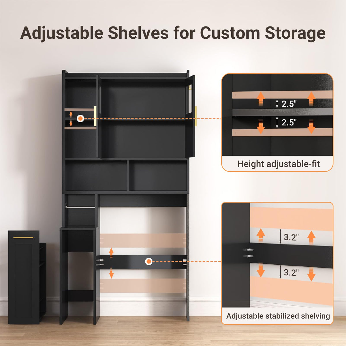 Over The Toilet Storage Cabinet with Acrylic Doors S928000