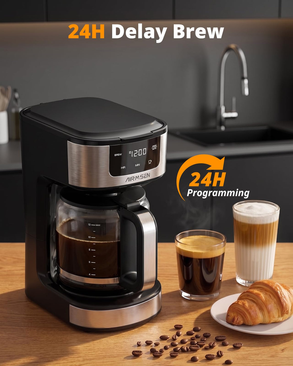 12-Cup Programmable Drip Coffee Maker D495