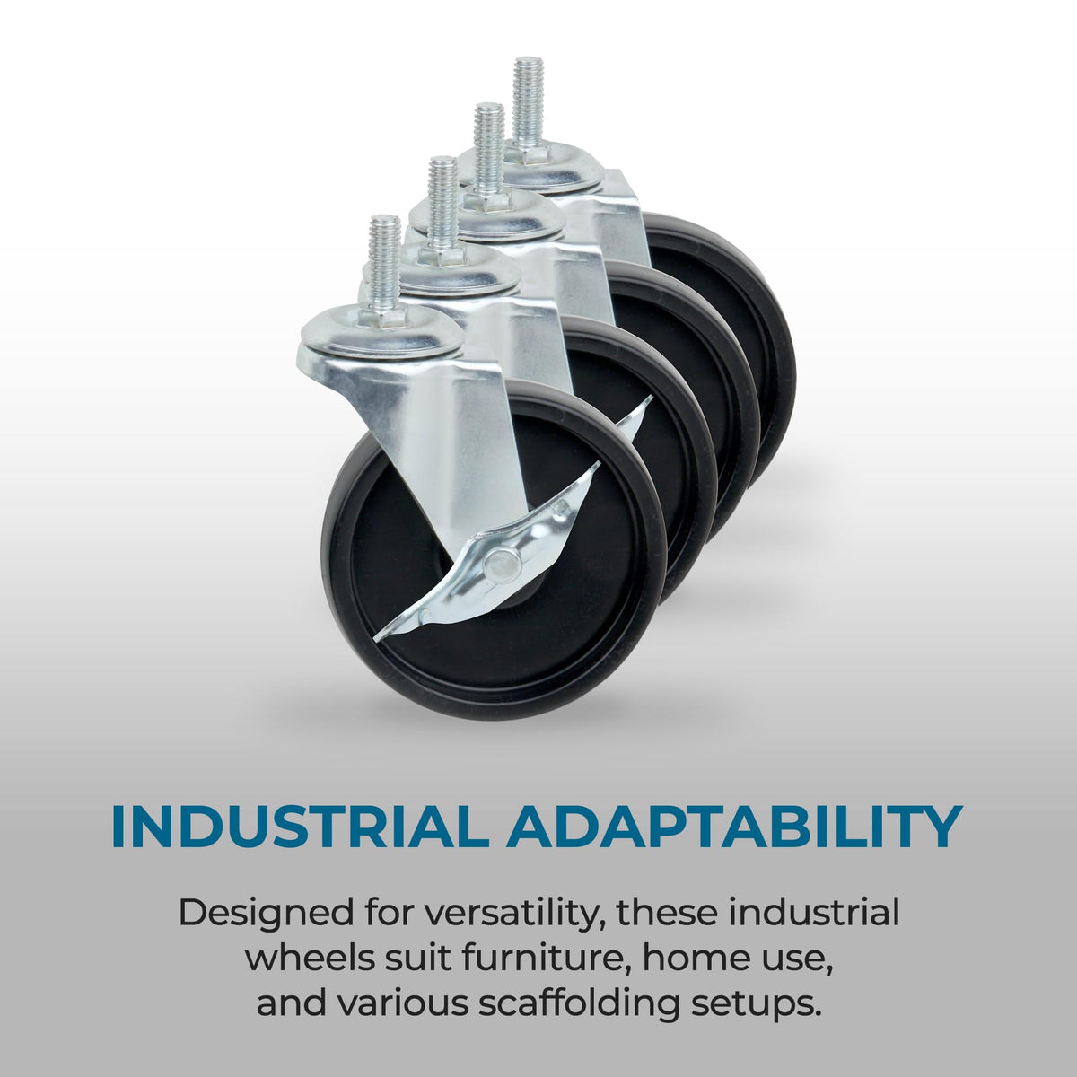 Black Set of Four Caster Roller Wheels G8717