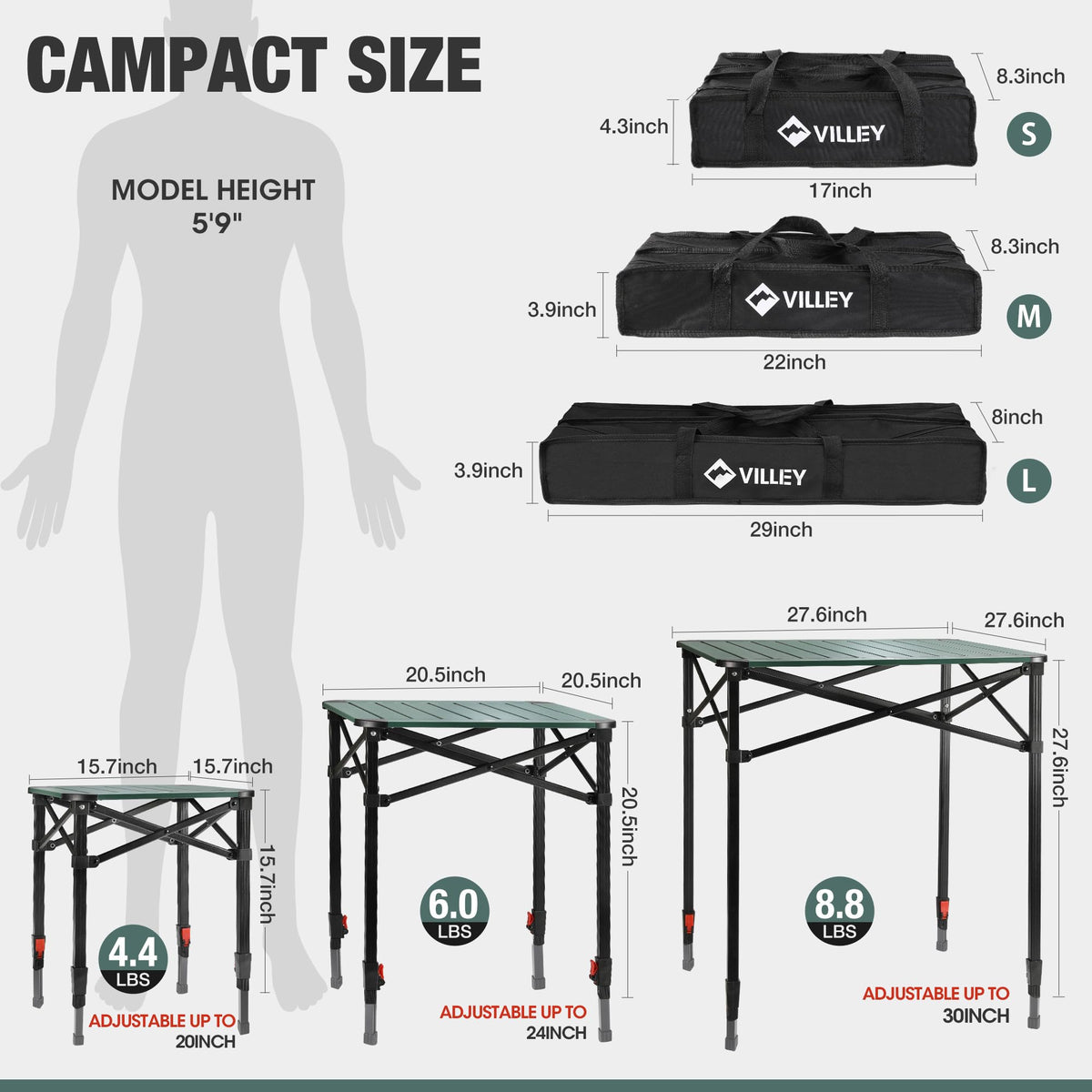 Folding Camping Aluminum Table W60764