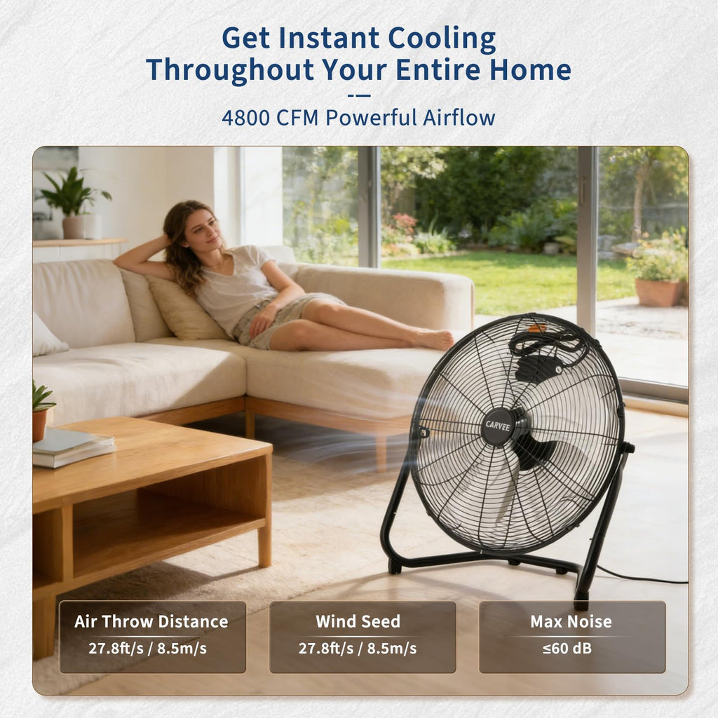 20'' 3000CFM Metal Floor Fan I943