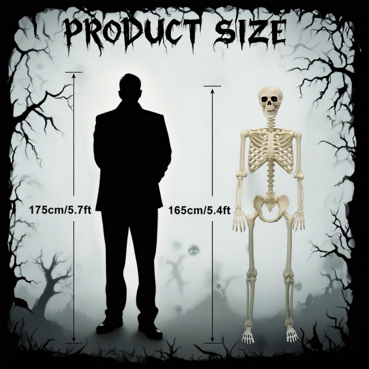5.4FT Skeleton Halloween Decoration W914916