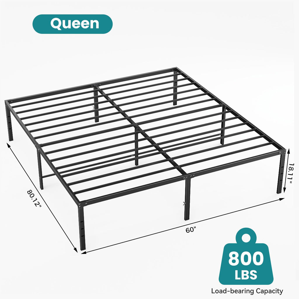 Queen Size 18 Inch Metal Platform Bed Frame U46434