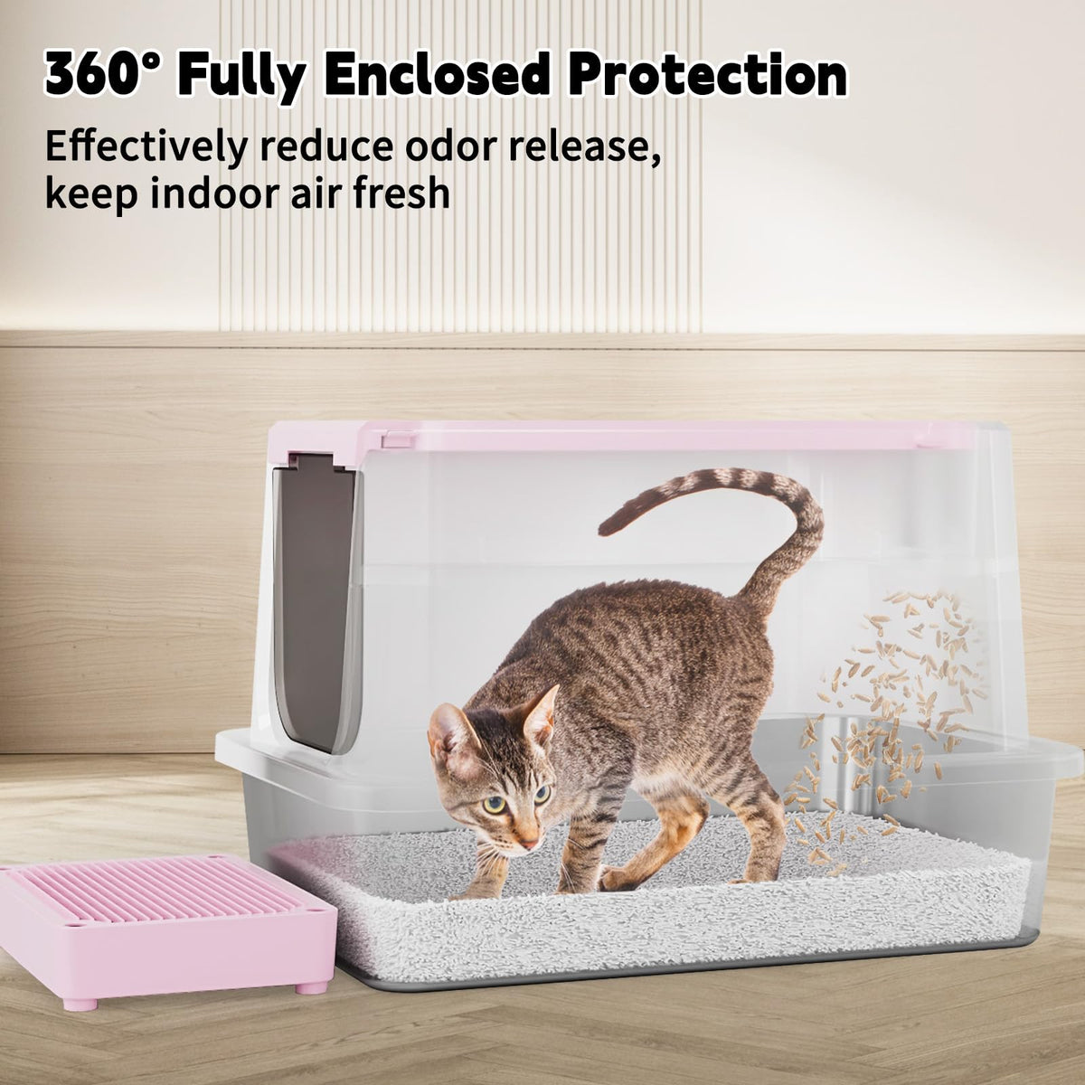 Stainless Enclosed High-Sided Covered Litter Box K651250