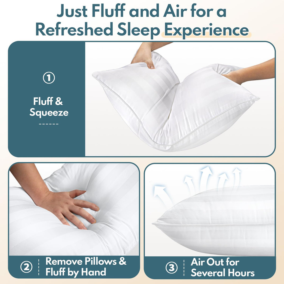 King Size Set of 2 Soft Sleeping Pillow T361