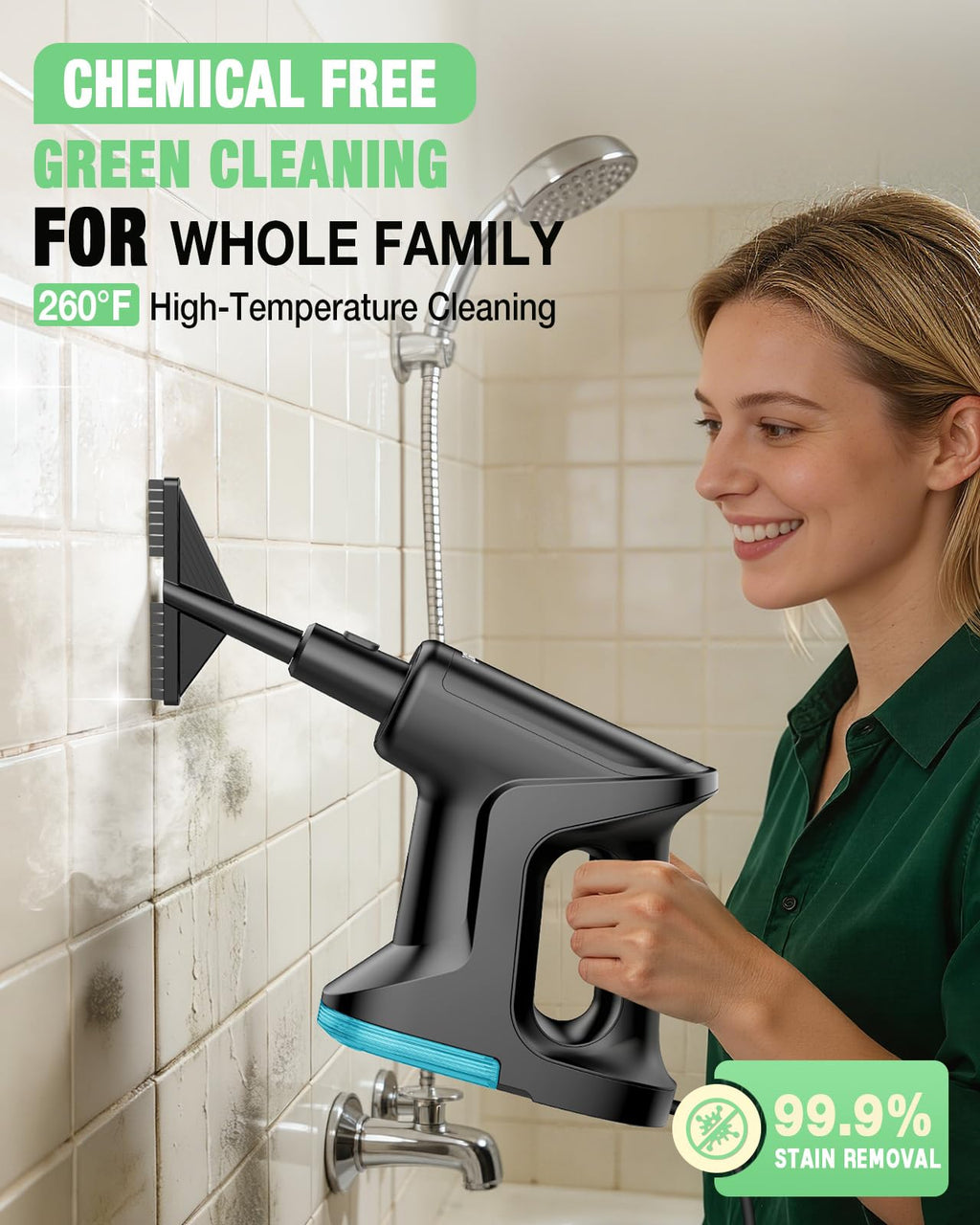 14-in-1 Lightweight Detachable Handheld Steam Mop Black M627953