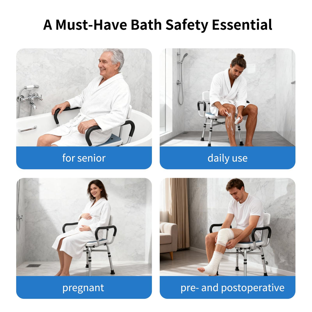Heavy Duty Shower Chair with Arms and Back G96662