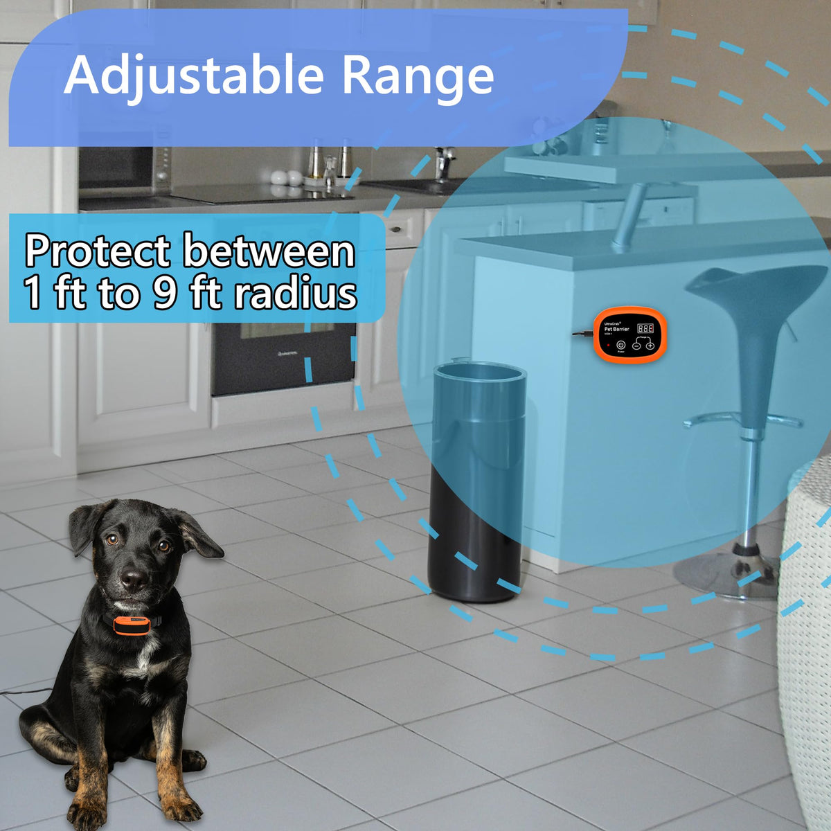 Wireless Indoor Electric Pet Barrier for 2 Dogs X385