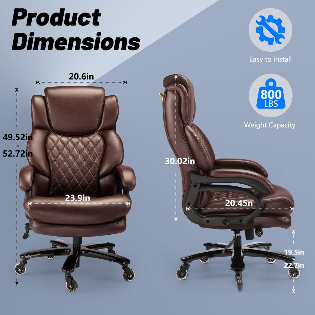 Big and Tall Office Chair with Adjustable Headrest H7304