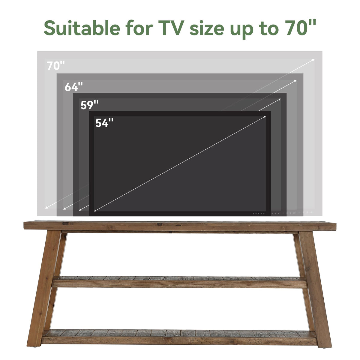 63" Solid Wood TV Stand T449