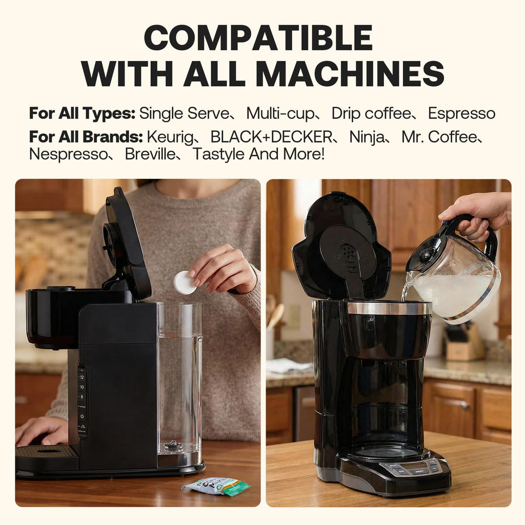 Mini Single Serve Coffee Maker with 30 Descaler Tablets Y432886