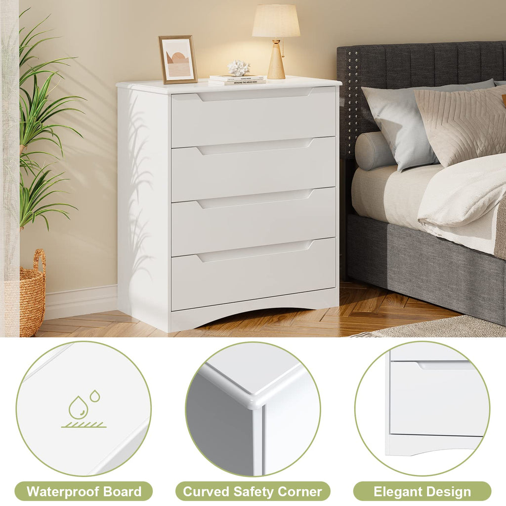 White 4 Drawer Dresser V19660
