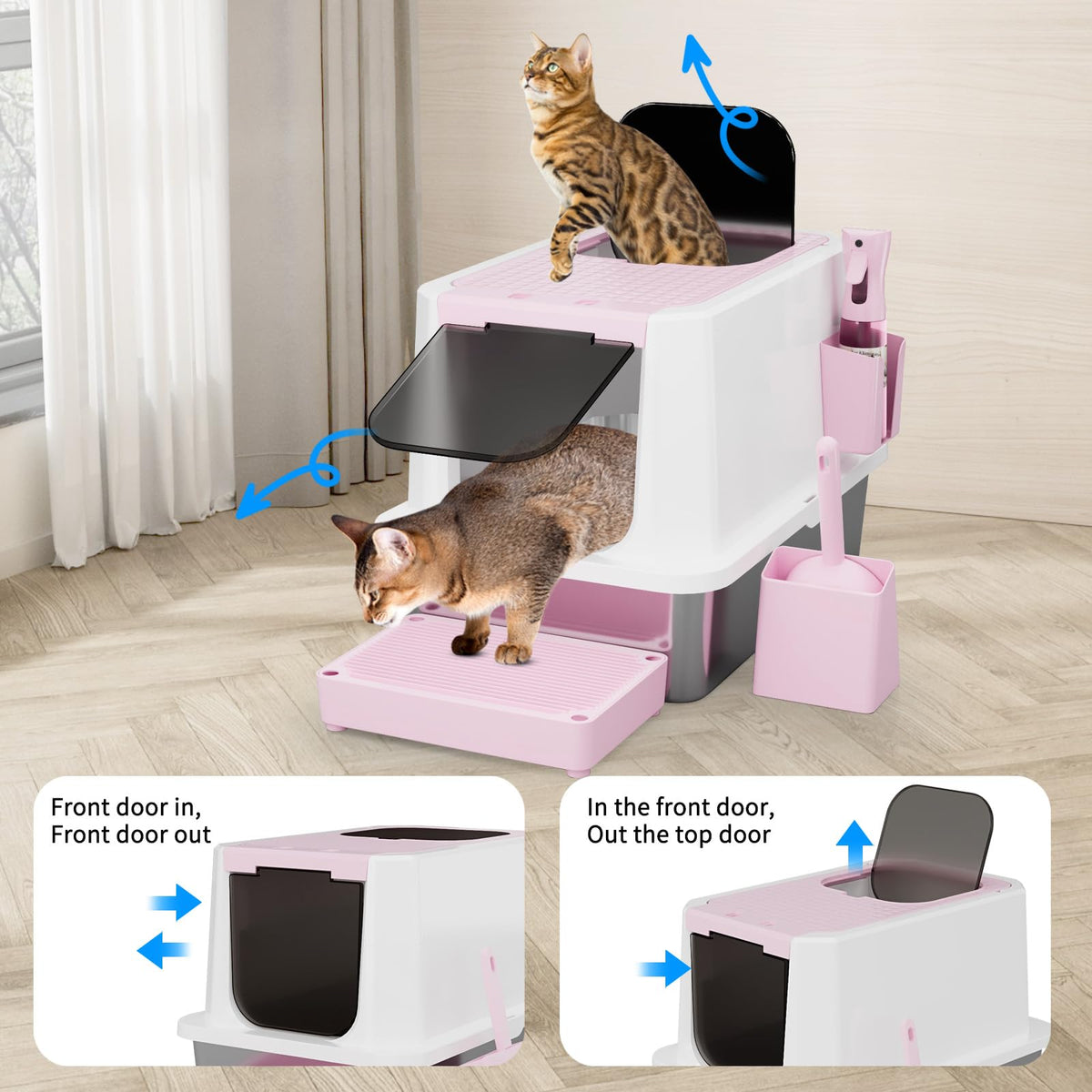 Stainless Enclosed High-Sided Covered Litter Box K651250