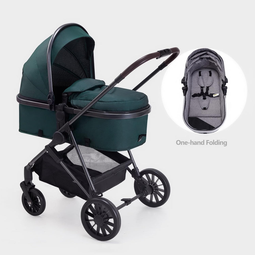 2 in 1 Convertible Reversible Seat Foldable Aluminum Alloy Stroller Q474816