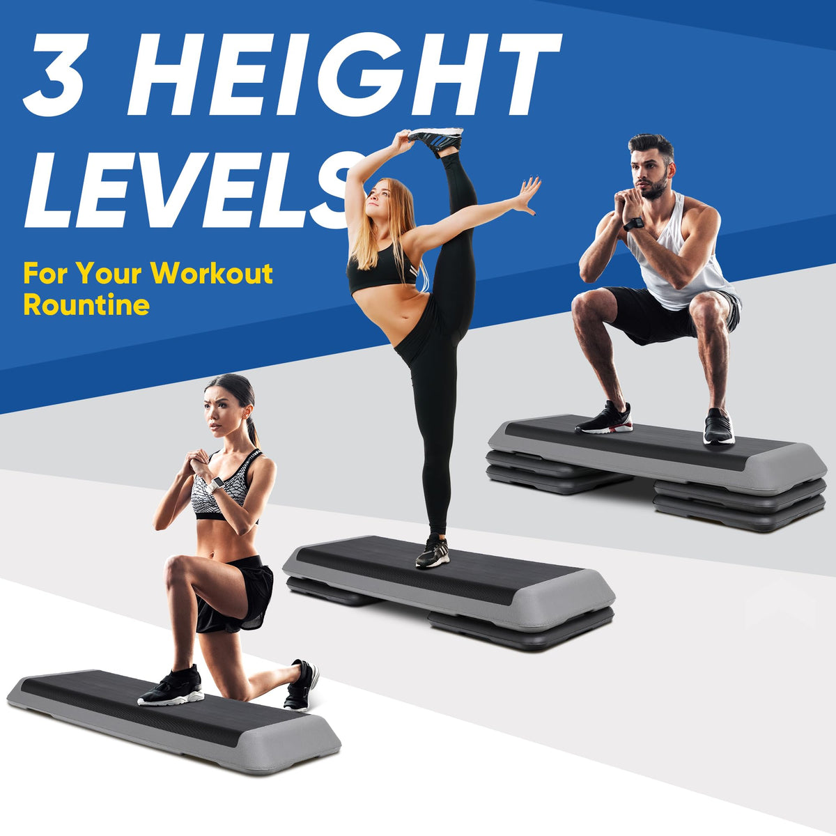 Adjustable Aerobic Stepper with 4 Risers X47450