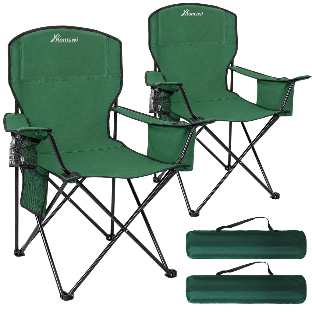 2 Pack Heavy Duty Folding Camping Chair with Cooler Bag K9754