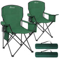 2 Pack Heavy Duty Folding Camping Chair with Cooler Bag K9754
