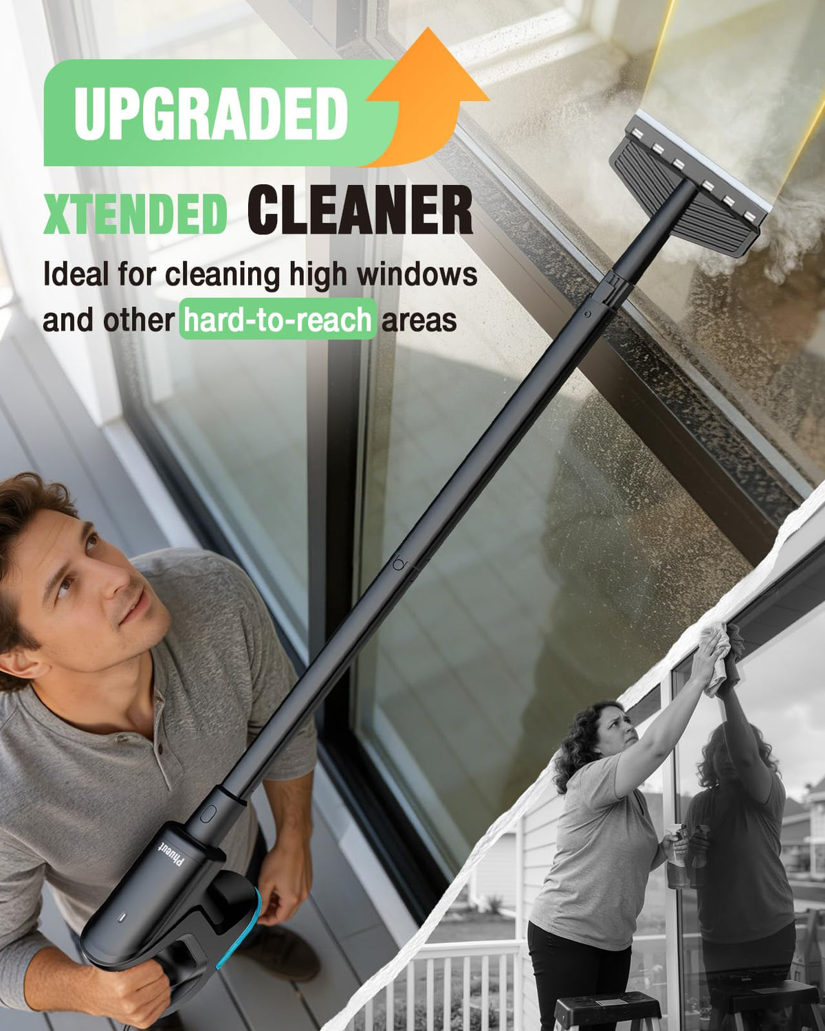 14-in-1 Lightweight Detachable Handheld Steam Mop Black M627953