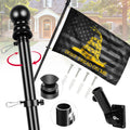6ft Stainless Steel Spinning Flag Pole with 3x5 ft Double Sided Flag J9496