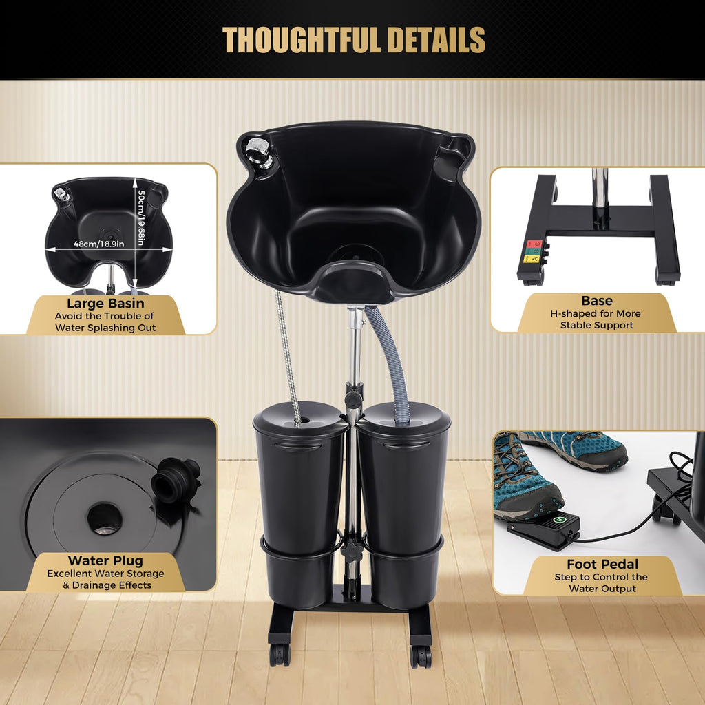 Portable Shampoo Bowl with Water Tank and Electric Pump L933303