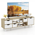 White TV Stand with 4 Drawers and 2 Open Shelves O54176