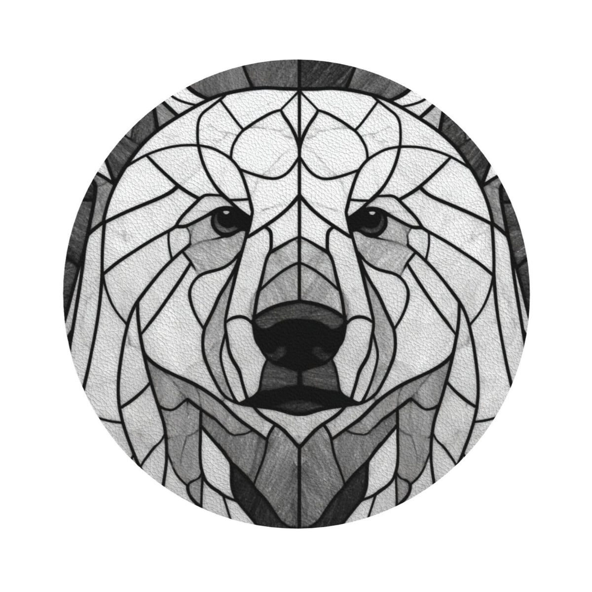 Black and White Bear Leather Coasters Set of 4 W8780