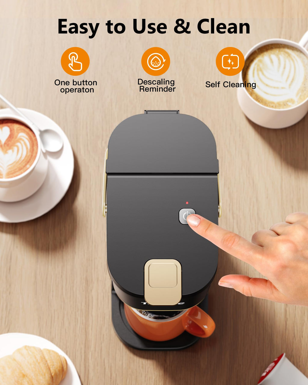 Mini Single Serve Coffee Maker with 30 Descaler Tablets Y432886