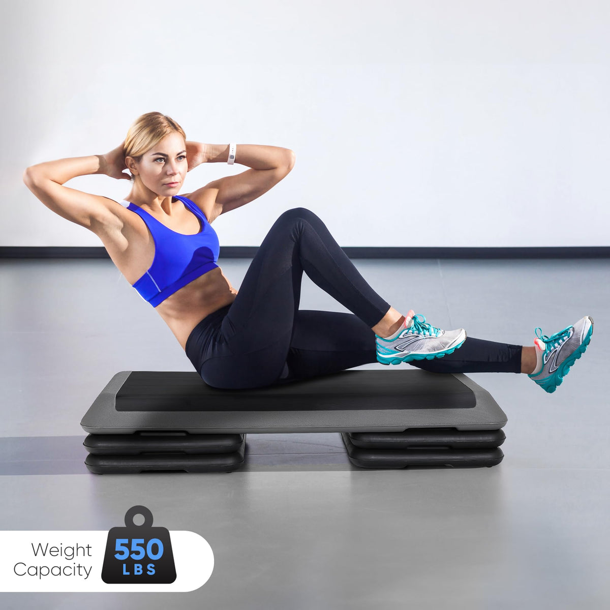 Adjustable Aerobic Stepper with 4 Risers X47450