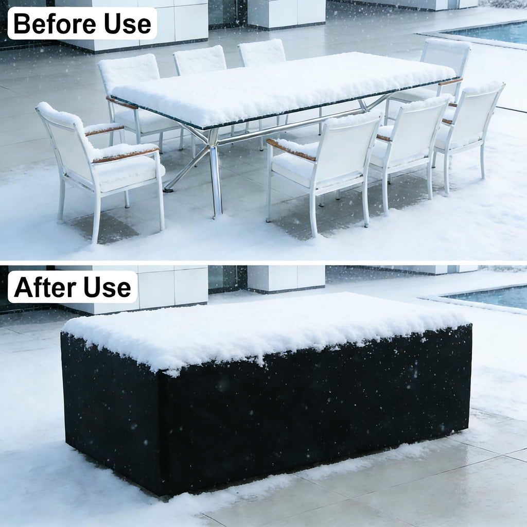 Black Waterproof Oxford Patio Furniture Cover Y97214