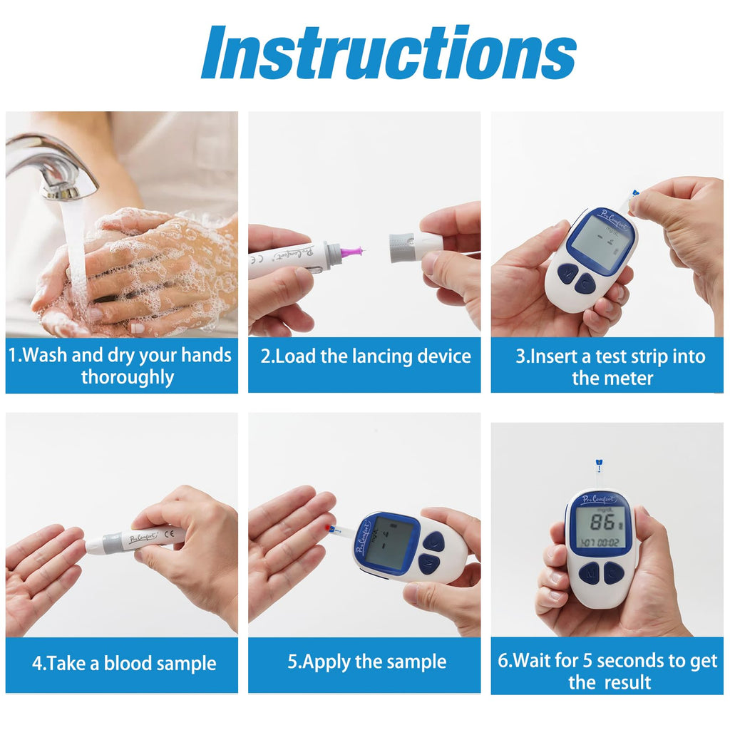 Blood Sugar Testing Kit with 100 Test Strips Lancing Device 100 Lancets Z917663