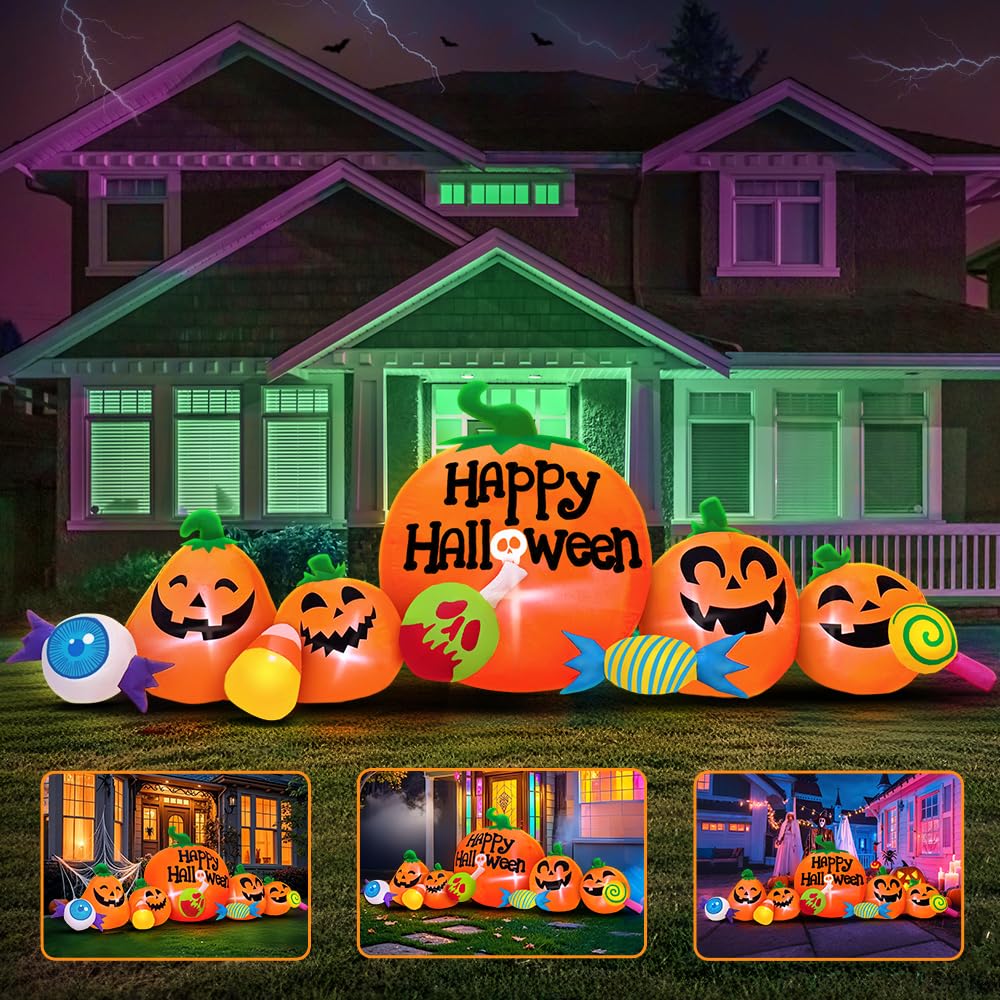 8FT Inflatable Pumpkin Outdoor Decoration with LED R1034