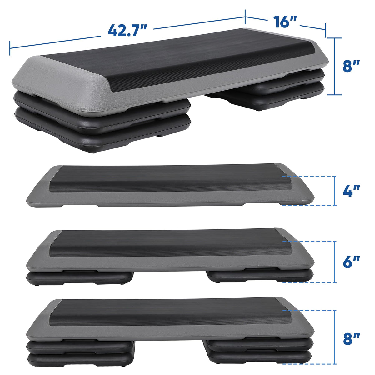 Adjustable Aerobic Stepper with 4 Risers X47450