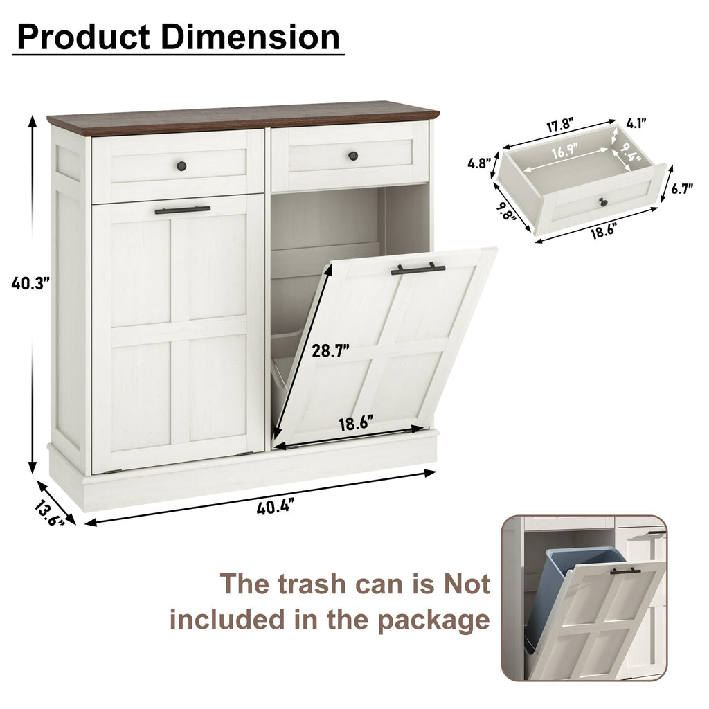 13 Gallon Double Tilt-Out Trash Can Cabinet Z14519