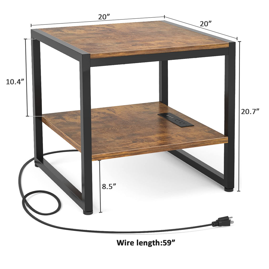 End Table with Charging Station, 2 Pack Q8422