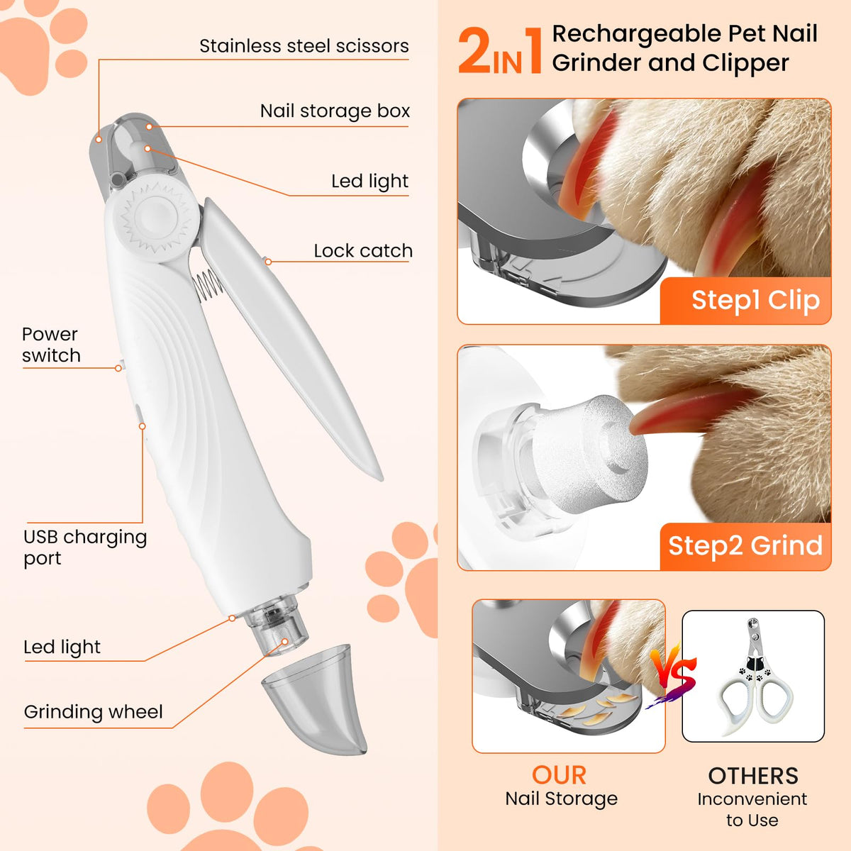 2-in-1 Dog & Cat Nail Clippers and Grinder A68656