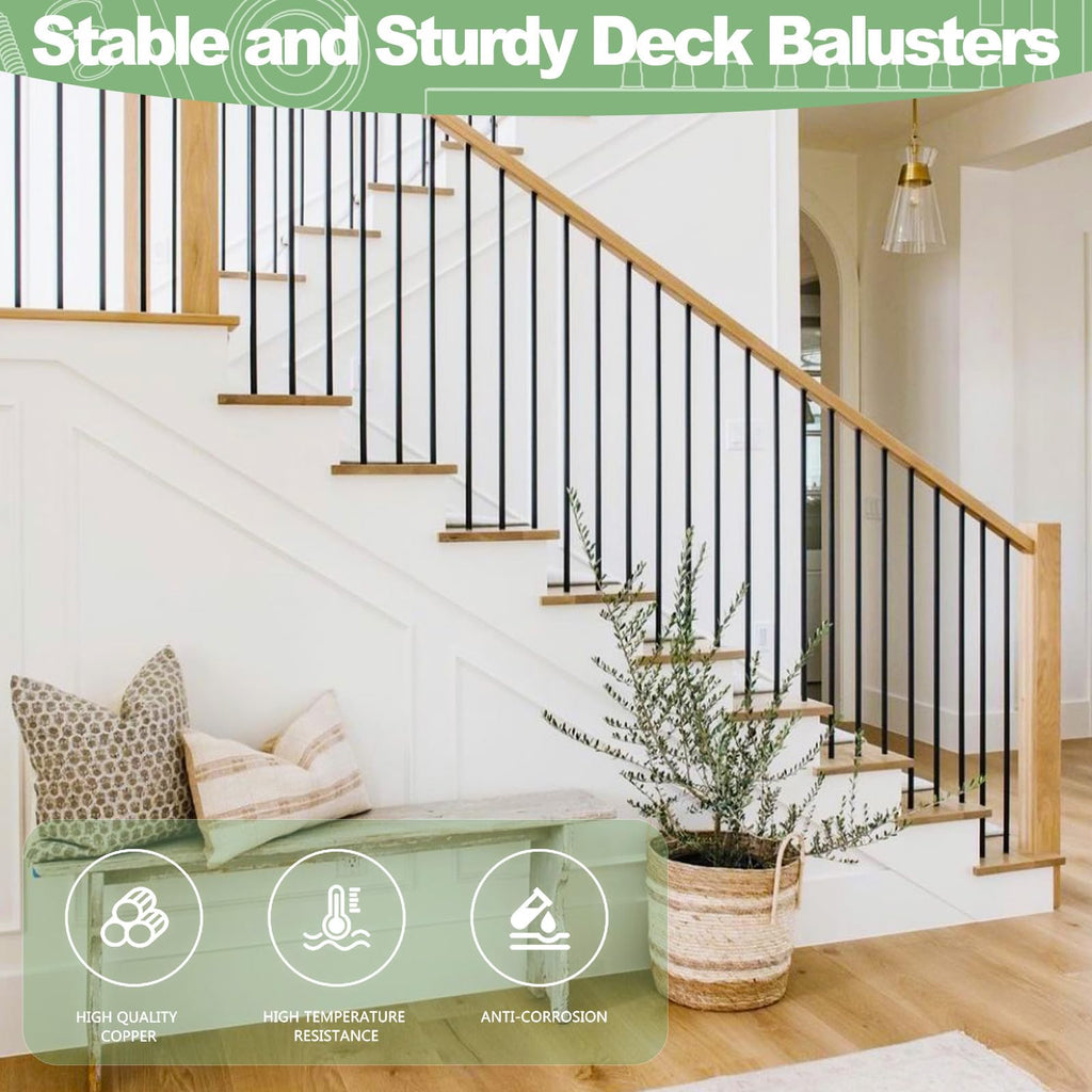100 Pack 26" Black Aluminum Deck Balusters S6301