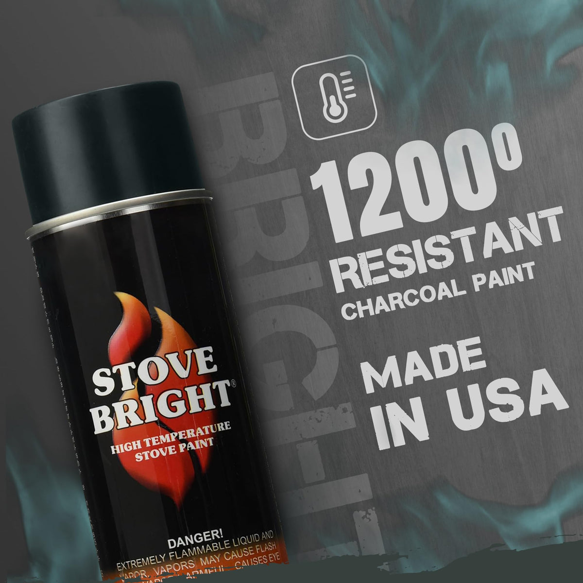 High Heat Resistant Satin Charcoal Black Spray Paint 12oz Can G962349