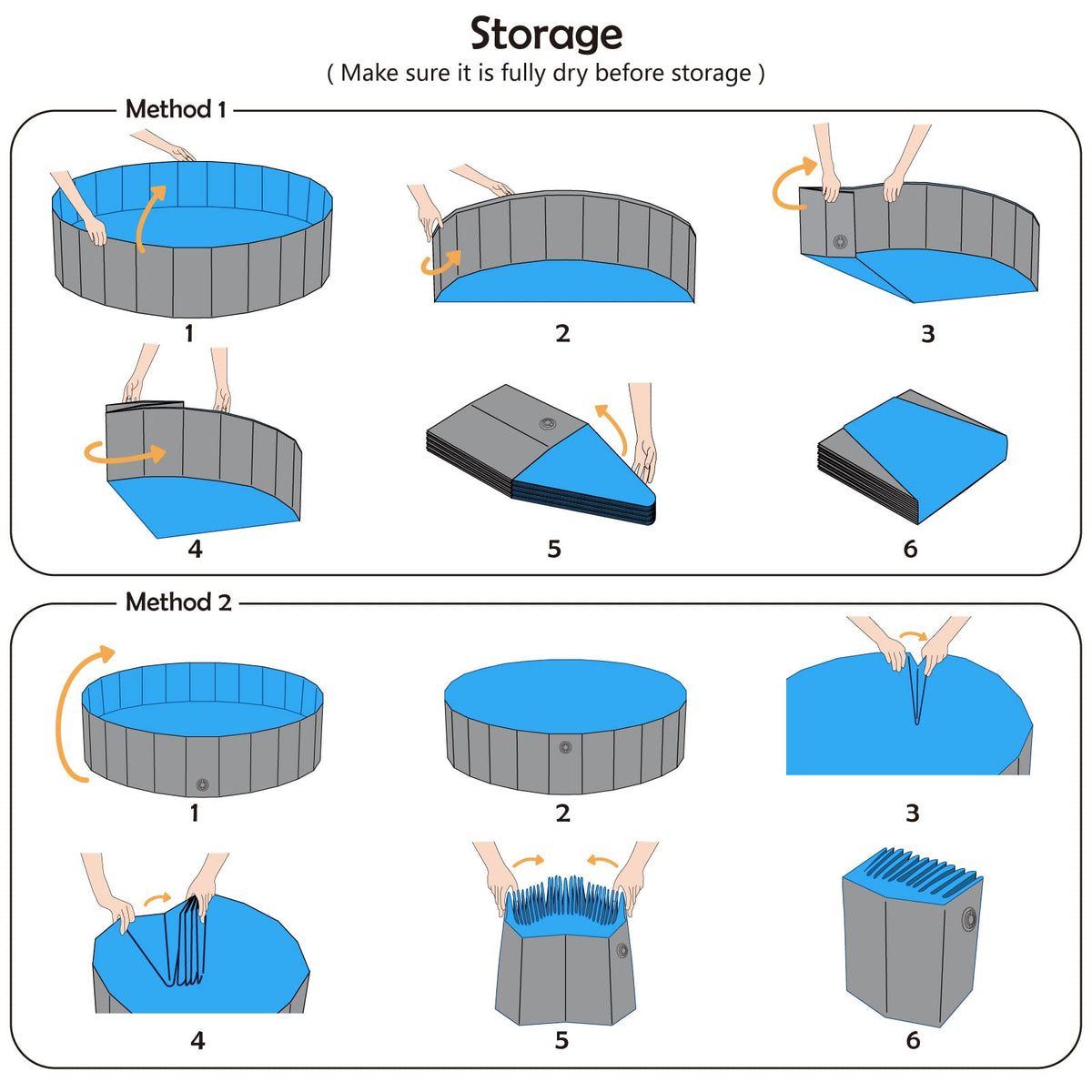 Foldable Dog Pet Bath Pool Collapsible 48" Grey K78525
