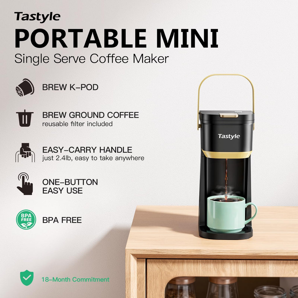 Mini Single Serve Coffee Maker with 30 Descaler Tablets Y432886