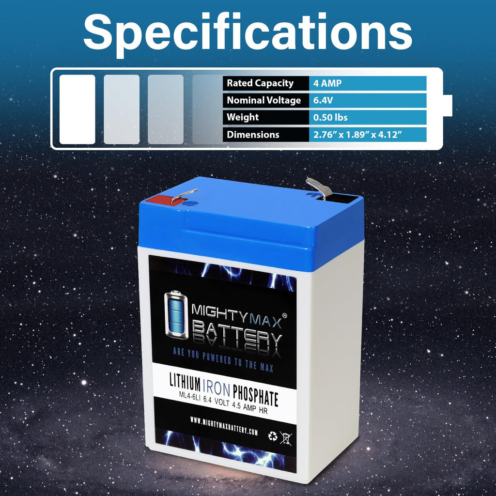 6V 4.5AH Lithium Replacement Battery F683706
