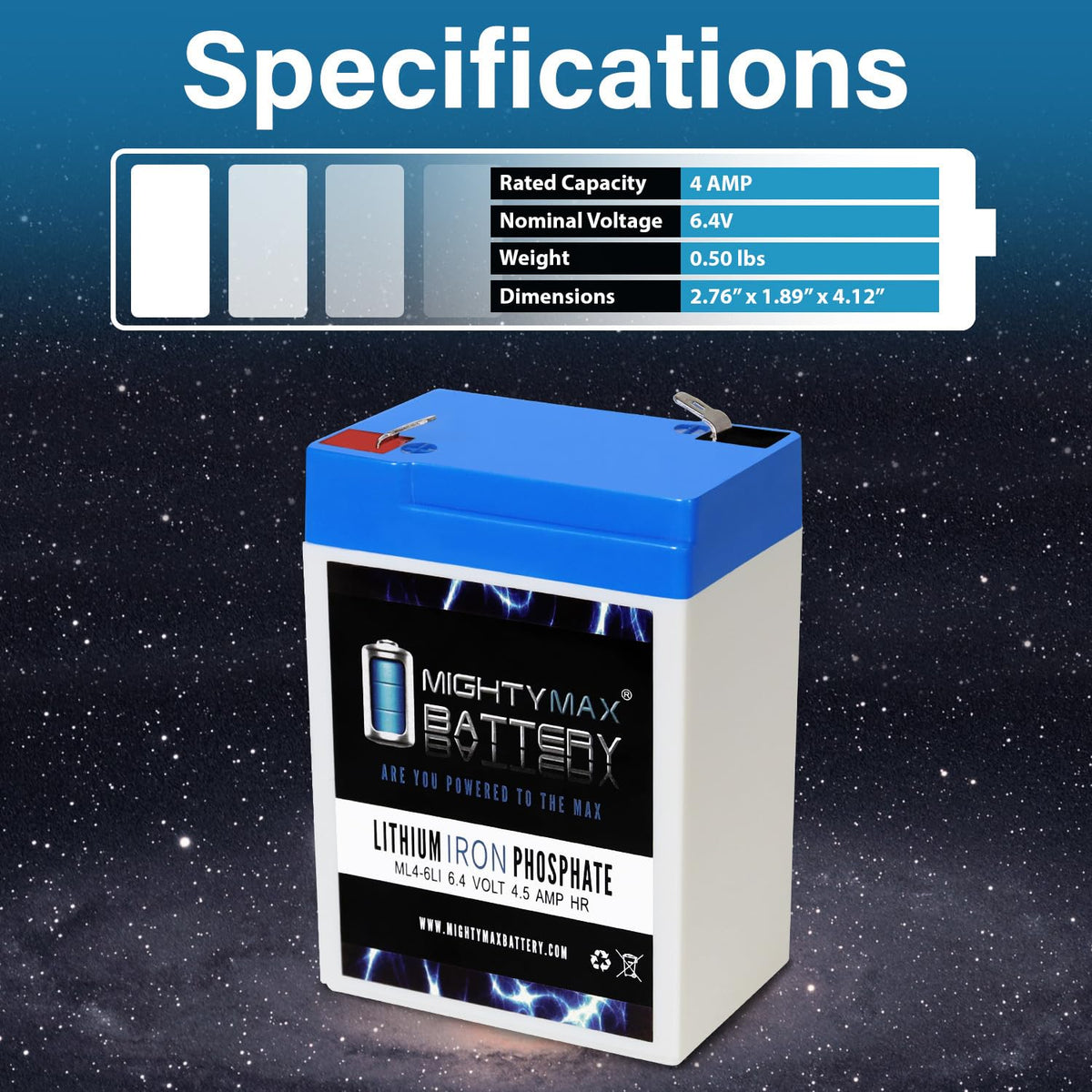 6V 4.5AH Lithium Replacement Battery F683706