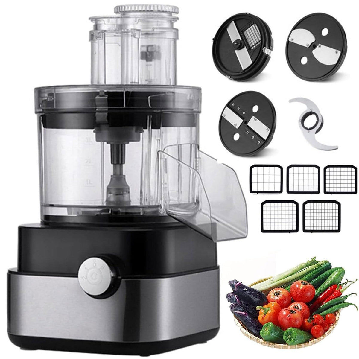 600W 4 in 1 Electric Vegetable Dicer with Dicing Molds D510