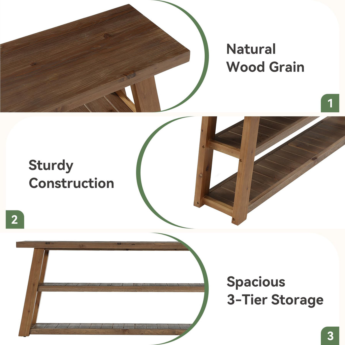 63" Solid Wood TV Stand T449