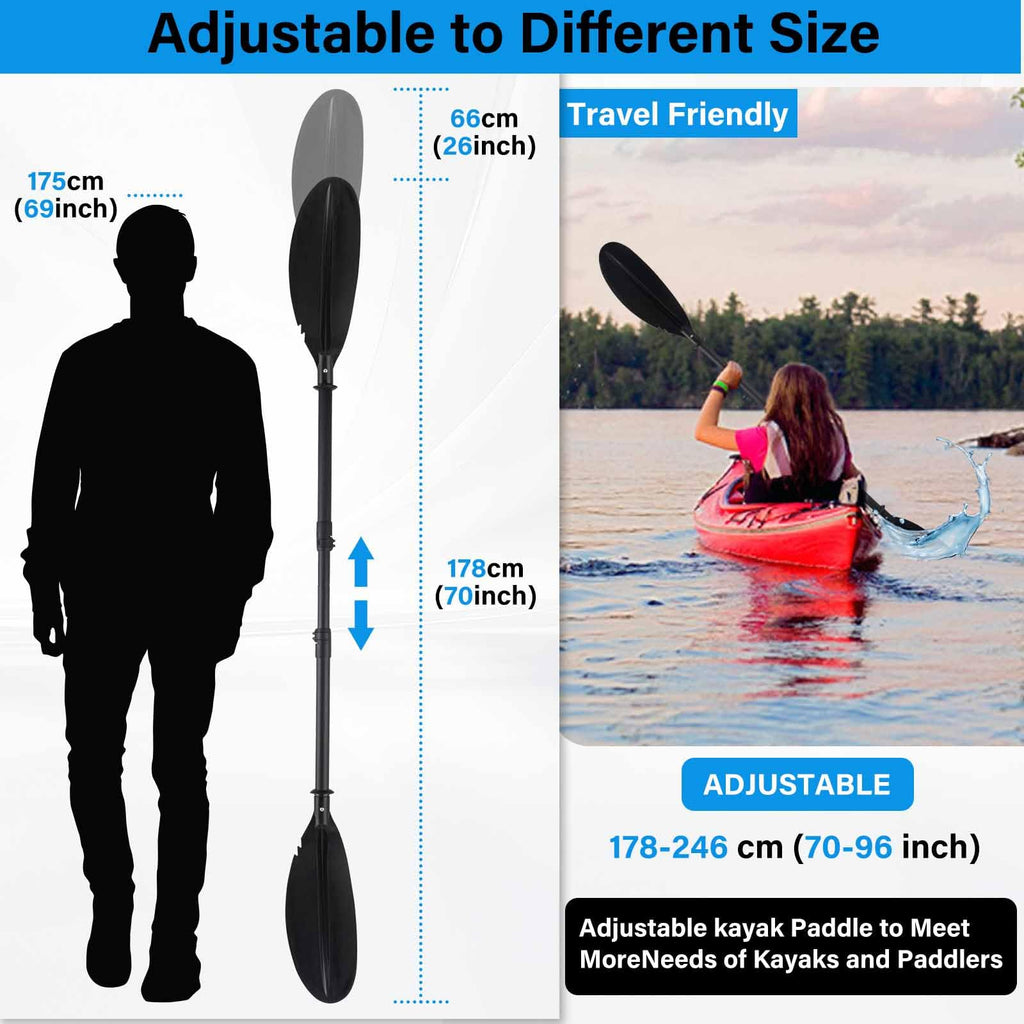 Adjustable Kayak Paddle with Drip Loop I5086